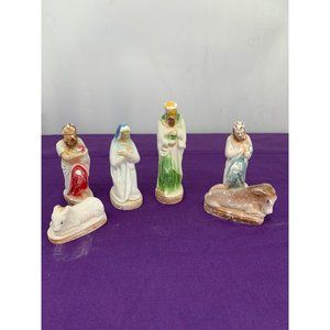 Vintage Chalk Wear Nativity Replacement lot set six pieces
